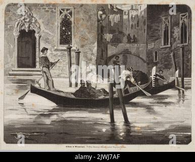 Reproduktion der Zeichnung: Wojciech Kossak (1856-1942), Straße in venedig; aus: `Tygodnik Ilustowany`, 1876, 2, nein 36, S. 171. Kossak, Wojciech (1856-1942), Zeichner, Karikaturist, Nicz, Edward (1851-1916), Kupferstecher, Tygodnik Ilustowany (Warszawa ; czasopismo ; 1859-1939), Verleger Stockfoto